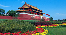 Exterior of the Forbidden City. The Palace of Heavenly Purity. Imperial palace complex, Beijing (Peking), China during Ming and Qing dynasties. Now known as the Palace Museum, north of Tiananmen Square. UNESCO World Heritage site.